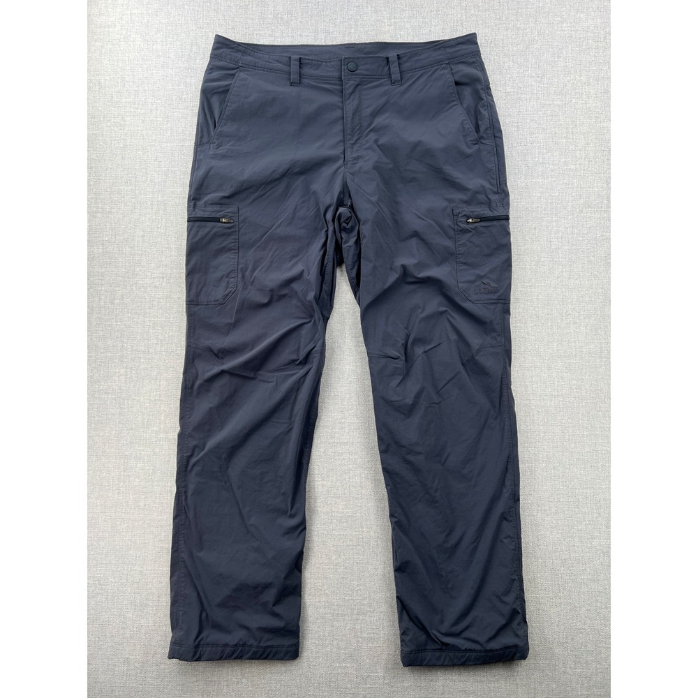 LL Bean Cresta Cargo Pants Mens 38x33 Blue Fleece Lined Hiking Outdoor Gorp